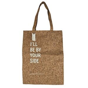 Anthropologie Cork Tote Bag I'll Be By Your Side Natural Cork